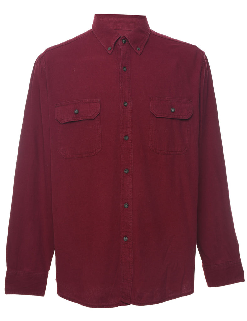 Maroon Flannel Shirt - L