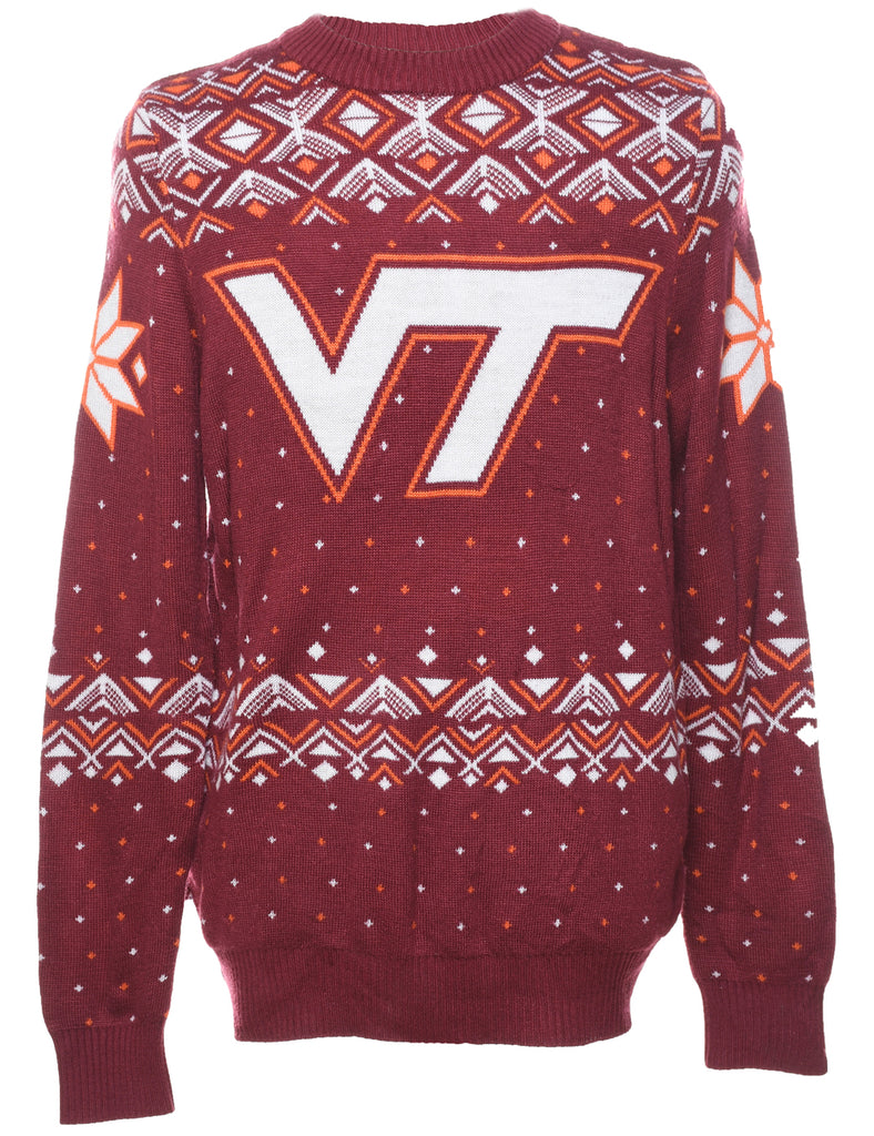 Maroon Nordic Jumper - XL