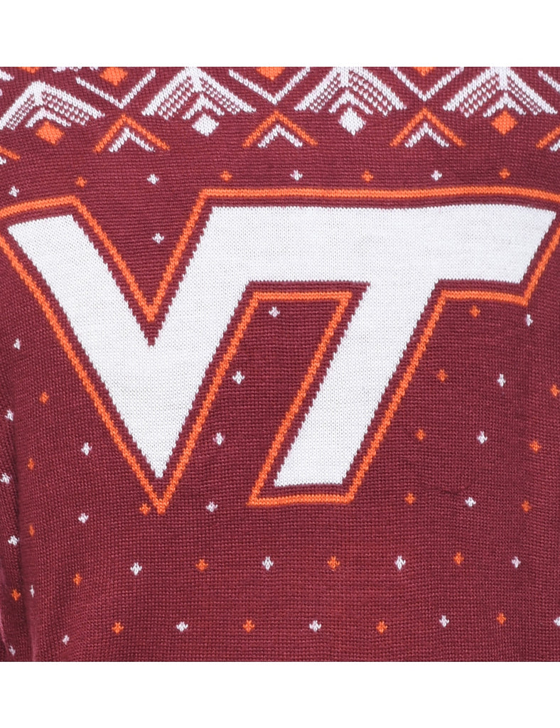 Maroon Nordic Jumper - XL