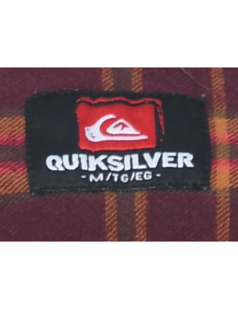 Maroon & Orange Flannel Checked Shirt - M