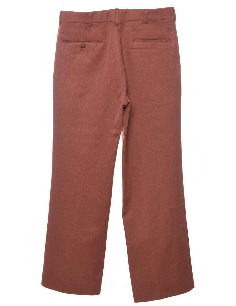 Maroon Straight-Fit Trousers - W34 L30