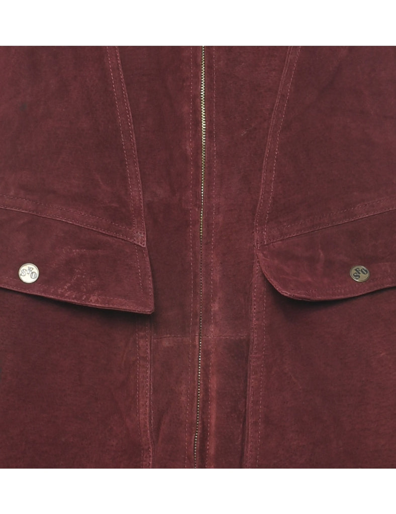 Maroon Suede Jacket - XL