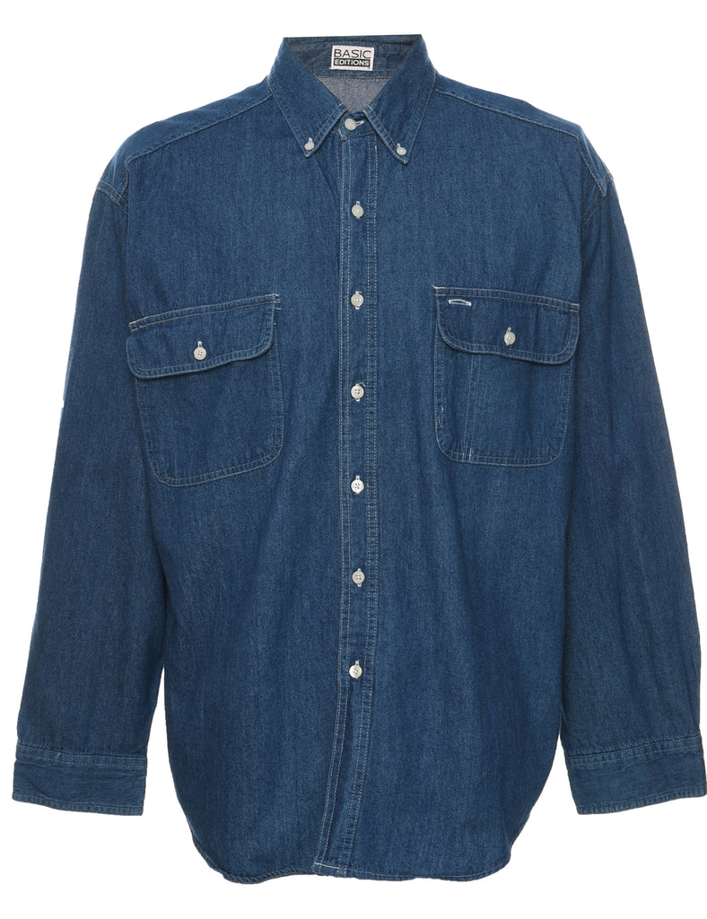 Medium Wash Denim Shirt - L