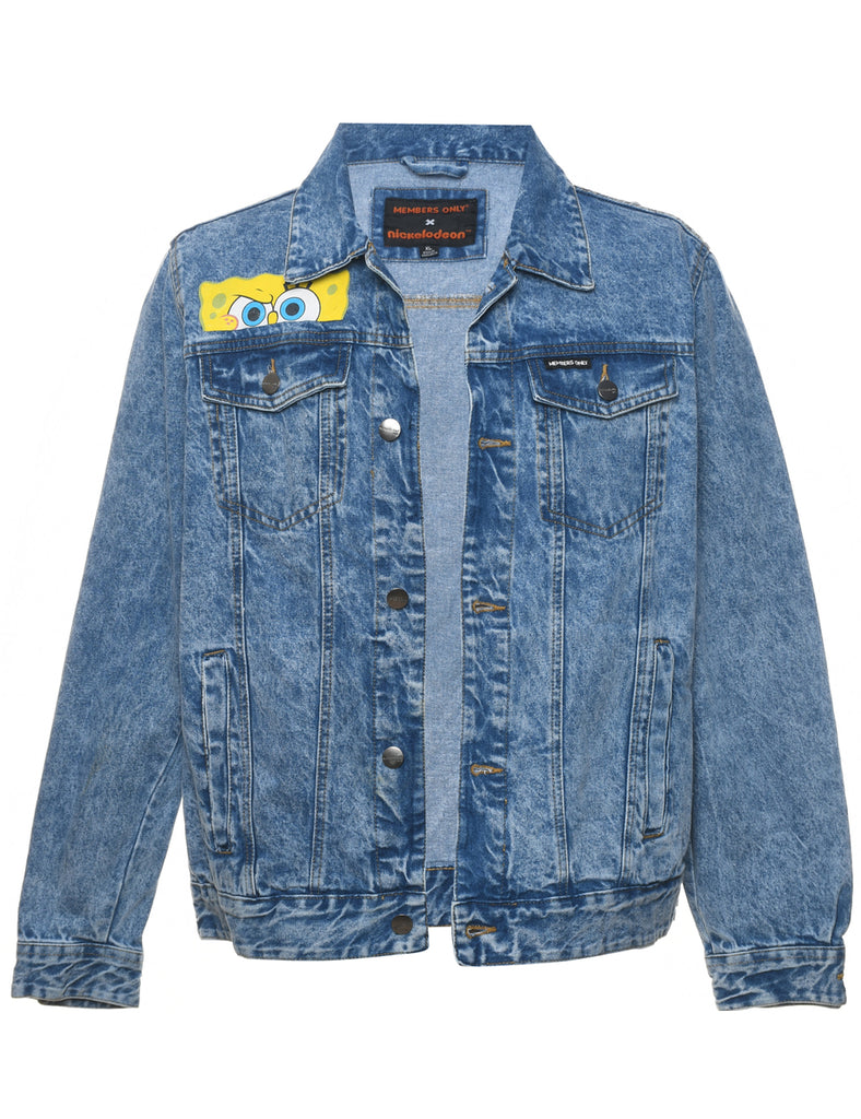 Members Only 1990s Sponge Bob Design Denim Jacket - XL