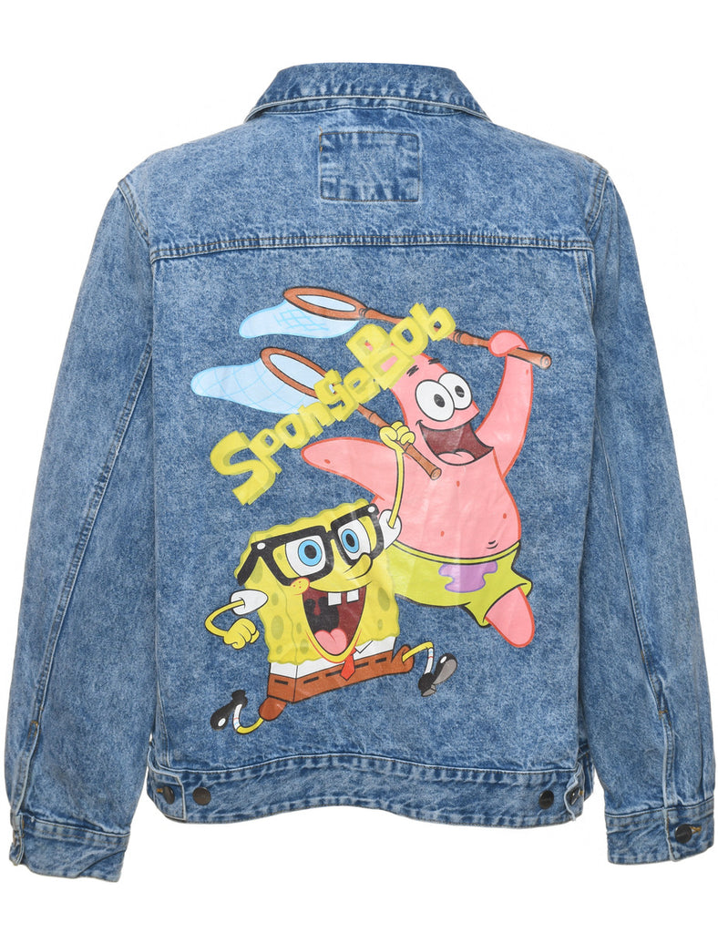 Members Only 1990s Sponge Bob Design Denim Jacket - XL