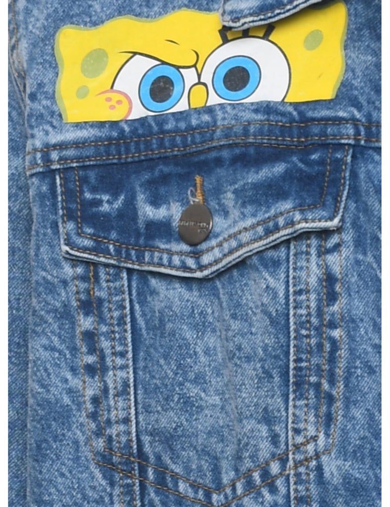 Members Only 1990s Sponge Bob Design Denim Jacket - XL