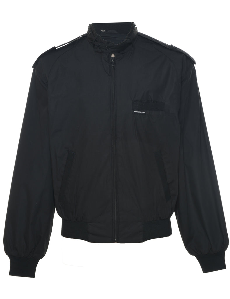 Members Only Black Harrington Jacket - L