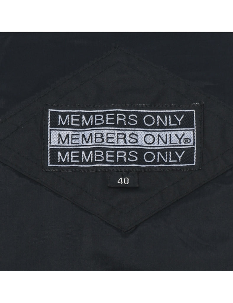 Members Only Black Harrington Jacket - L