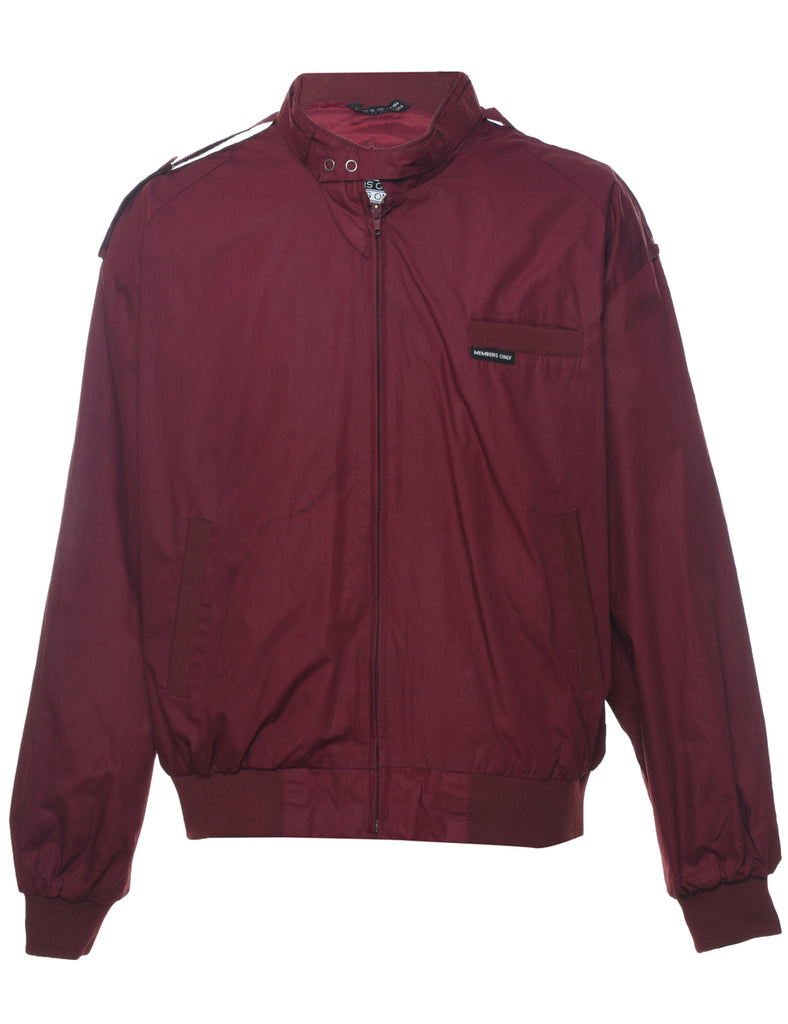 Members Only Harrington Maroon 1980s Jacket - XL