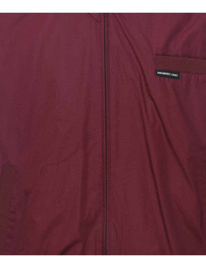 Members Only Harrington Maroon 1980s Jacket - XL