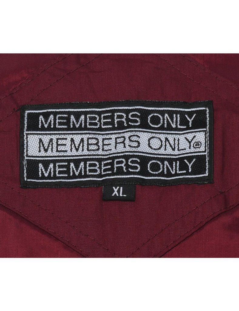 Members Only Harrington Maroon 1980s Jacket - XL