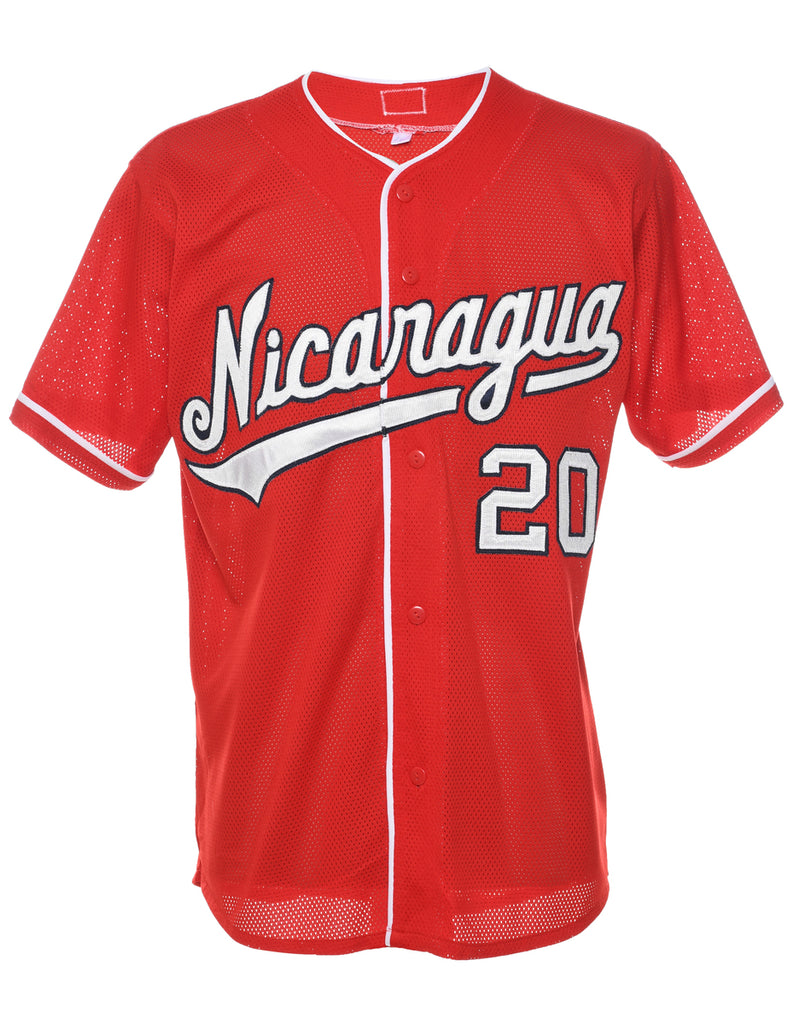 Mesh Nicaragua Embroiderd T-shirt - L
