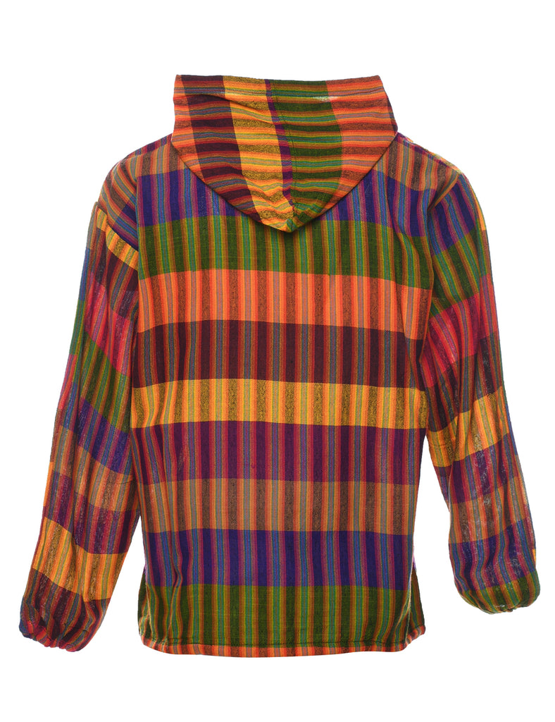 Multi-colour Checked Baja Hoodie - S