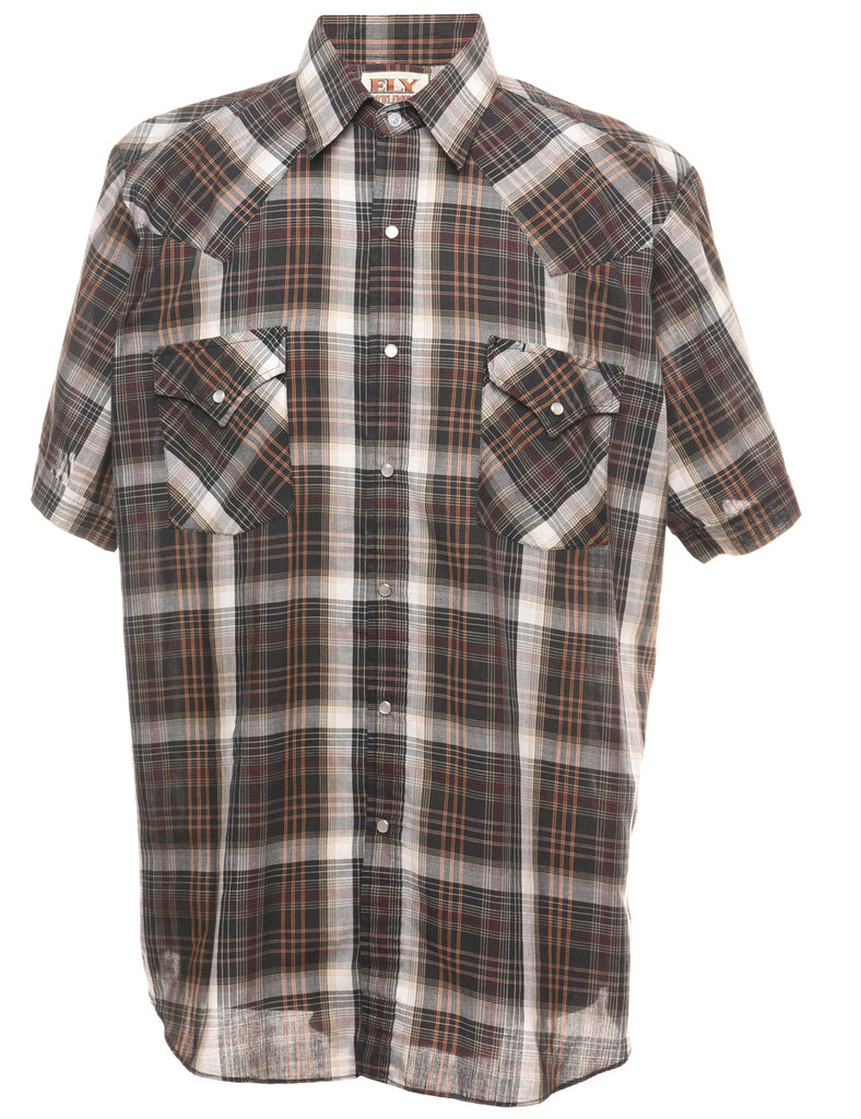 Multi-colour Checked Western Shirt - L