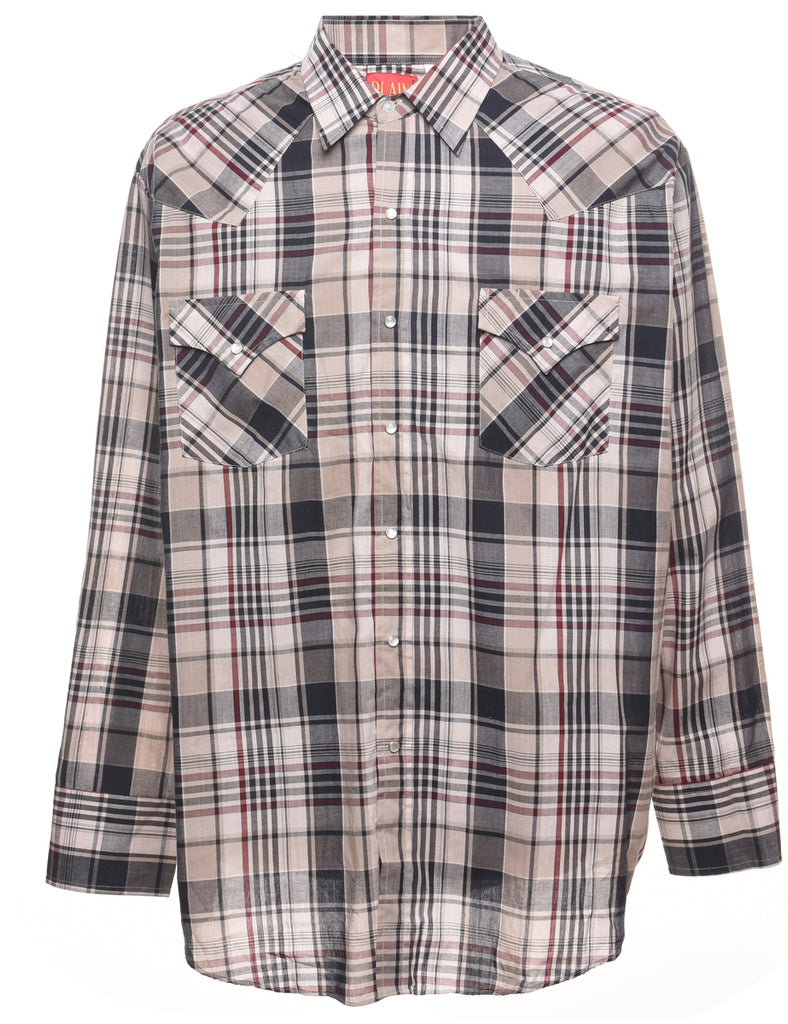 Multi-colour Long-Sleeved Checked Shirt - XL