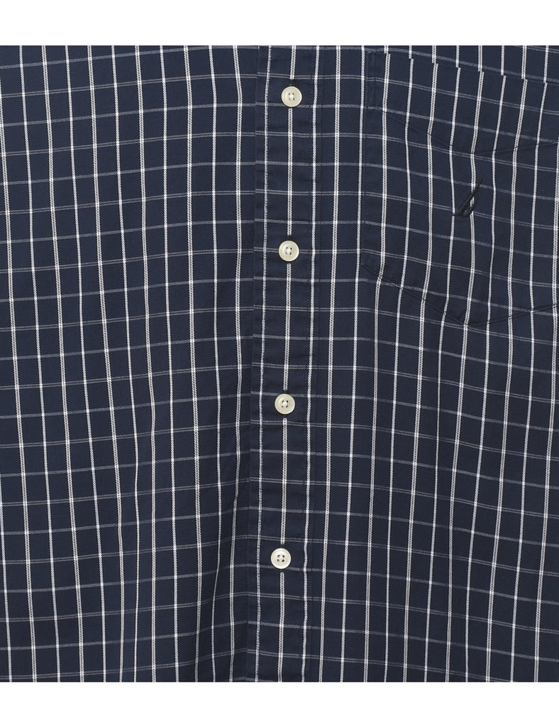 Nautica Checked Navy & White Shirt - M