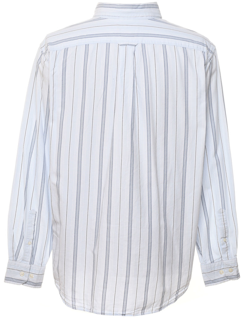 Nautica Light Blue & White Striped Shirt - L