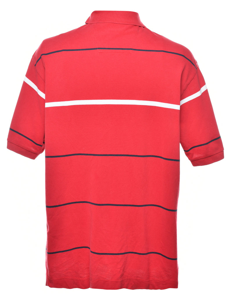 Nautica Red & White Striped Polo Shirt - XL