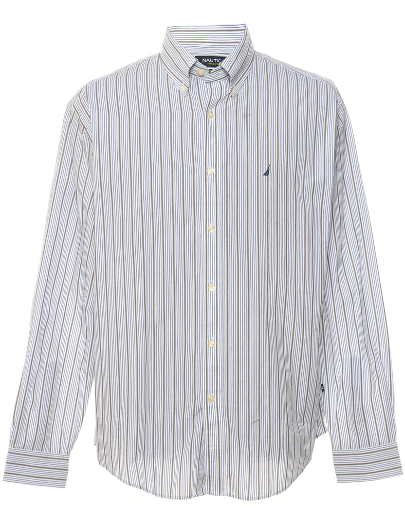 Nautica Striped White Classic Shirt - M