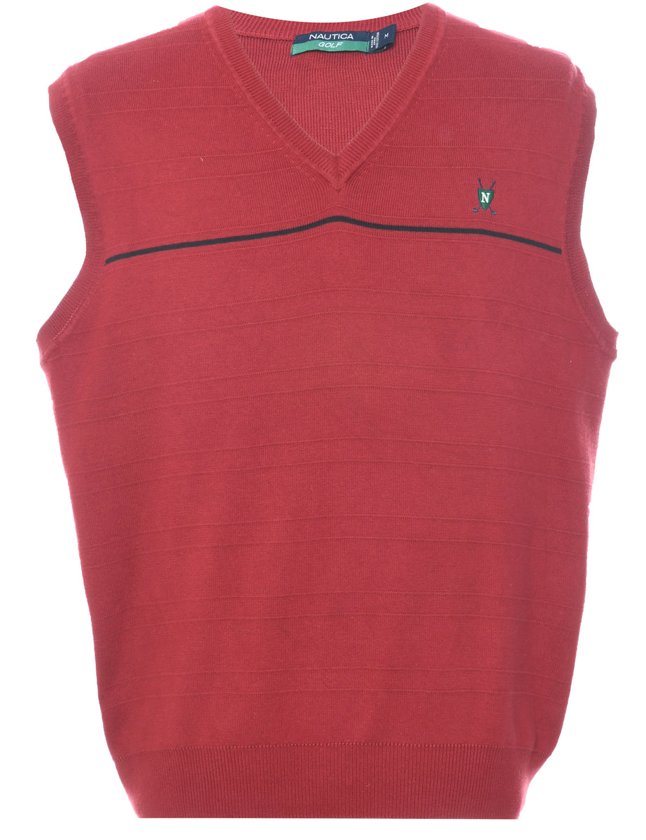 Men s Nautica Nautica Sweater Vest Red M Beyond Retro