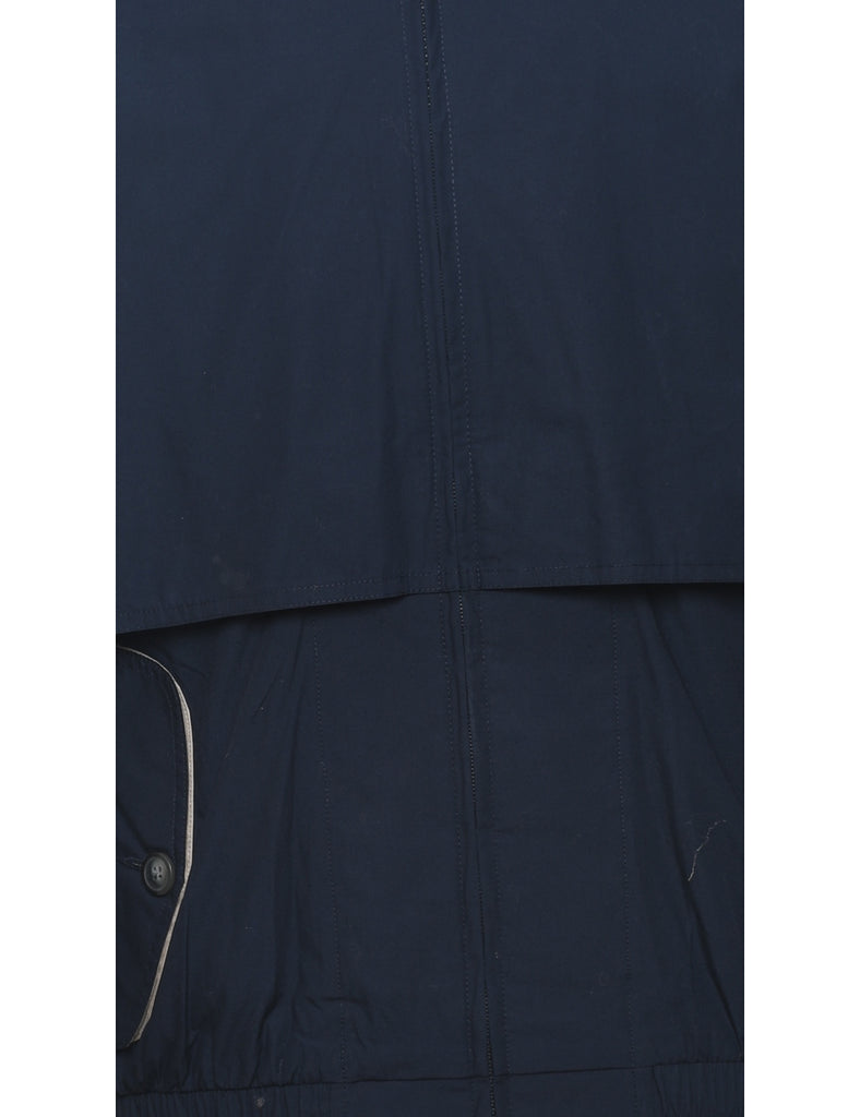 Navy & Beige Zip-Front Jacket - M