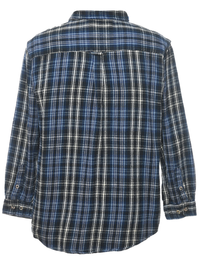Navy & Black Checked Shirt - L