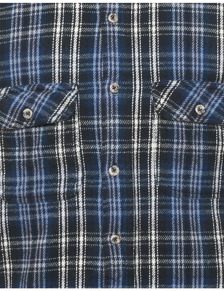 Navy & Black Checked Shirt - L