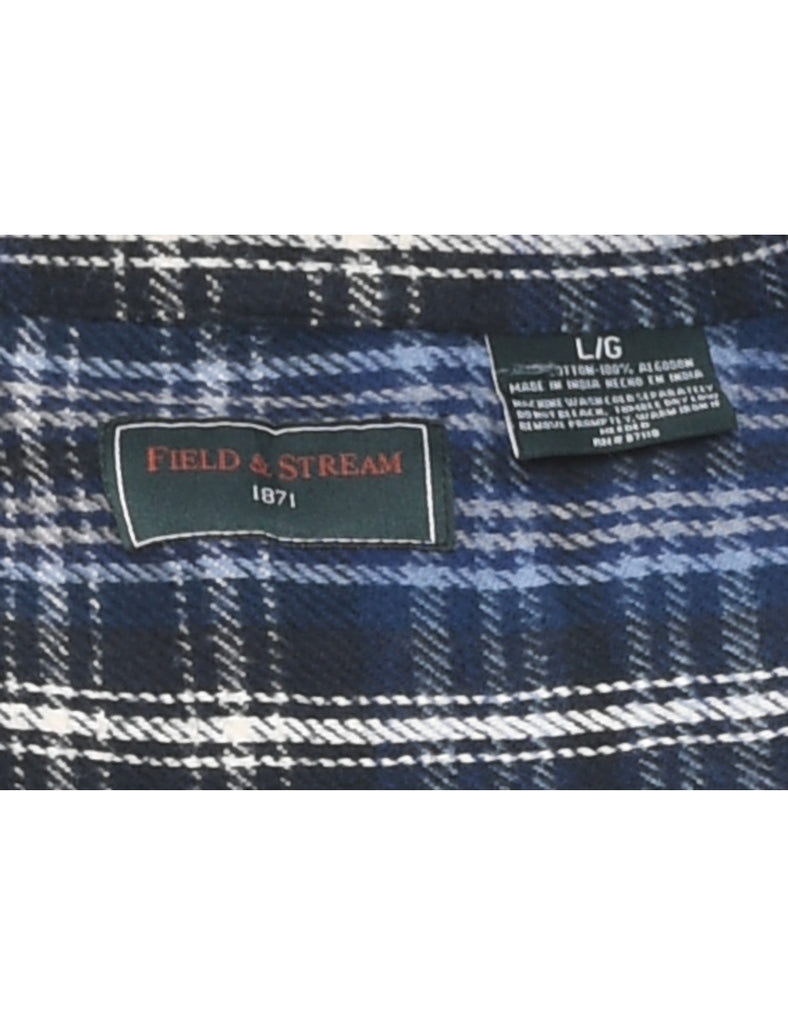 Navy & Black Checked Shirt - L