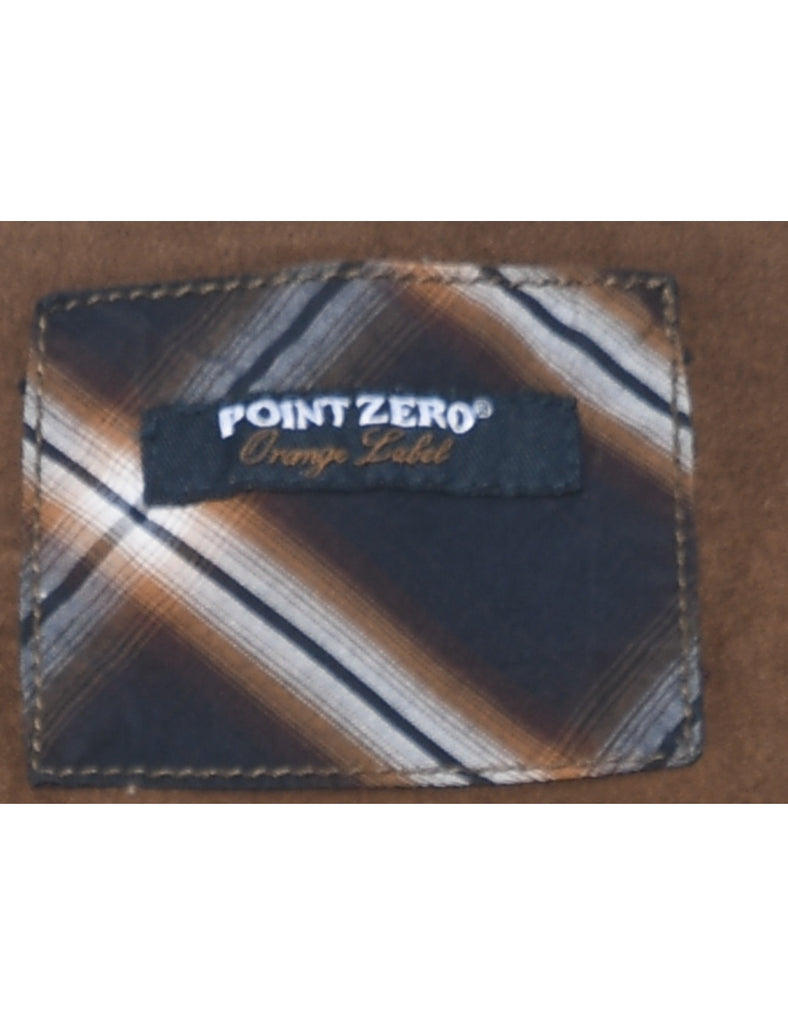 Navy & Brown Classic Checked Shirt - L