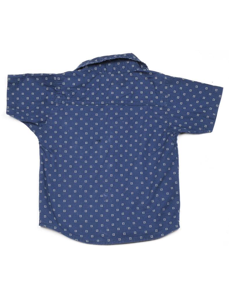 Navy Button-Front Shirt - 18 MONTHS