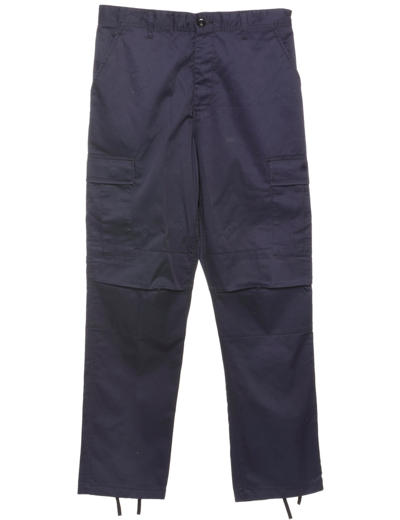 Navy Cargo Trousers - W33 L32