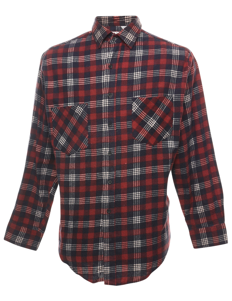 Navy Checked Shirt - M