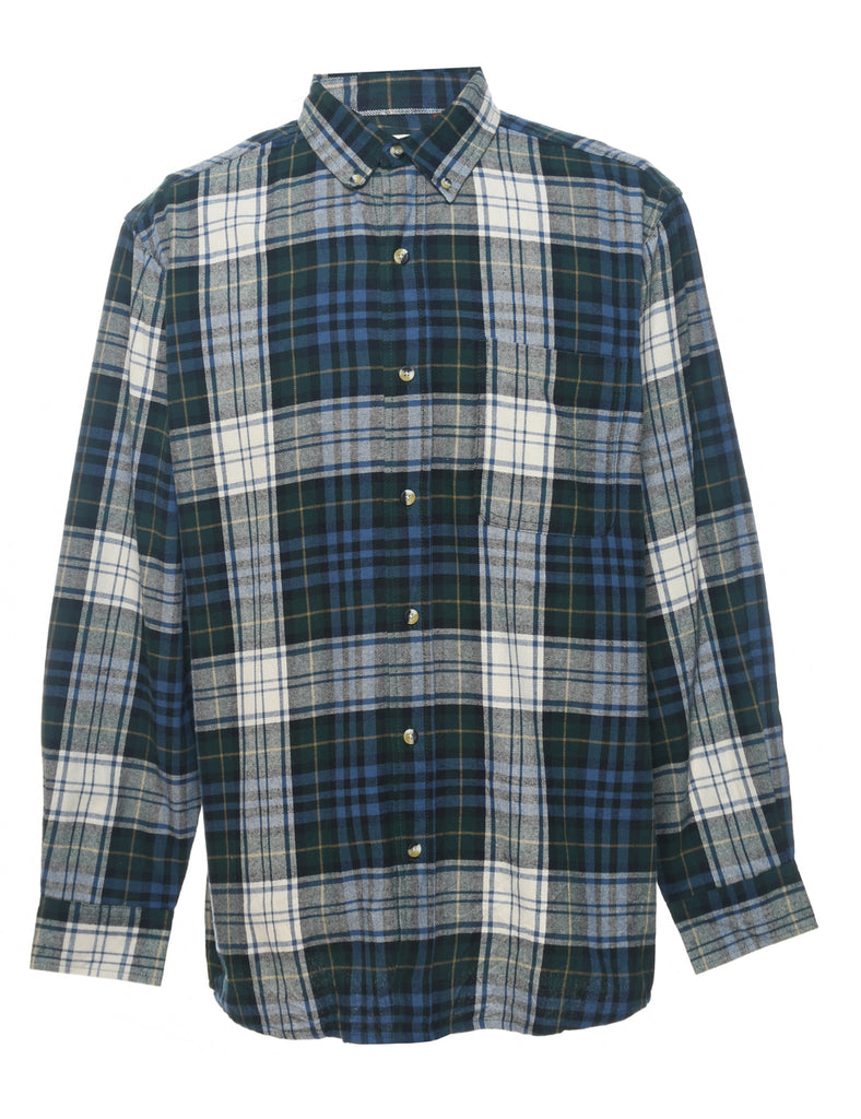 Navy Checked Shirt - L