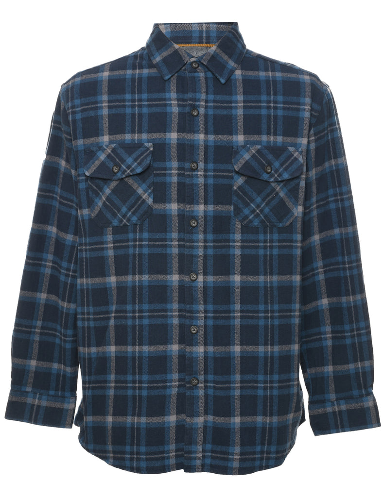 Navy Checked Shirt - L