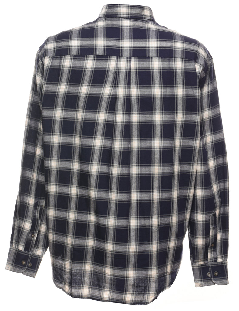 Navy Checked Shirt - L