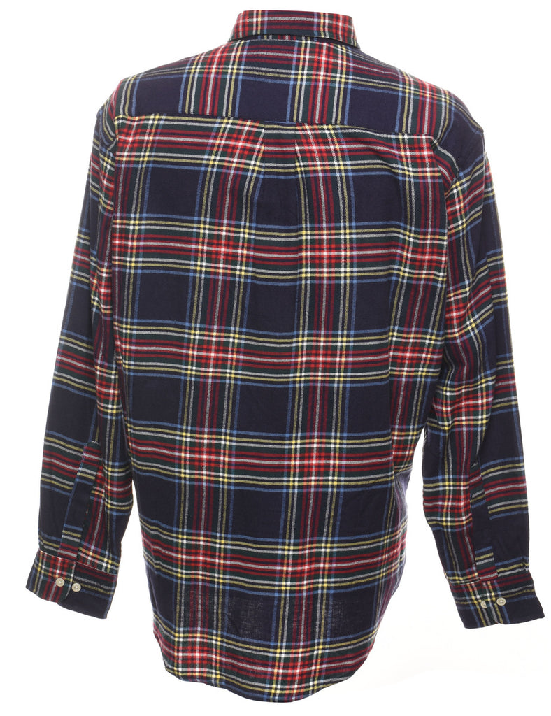 Navy Checked Shirt - L