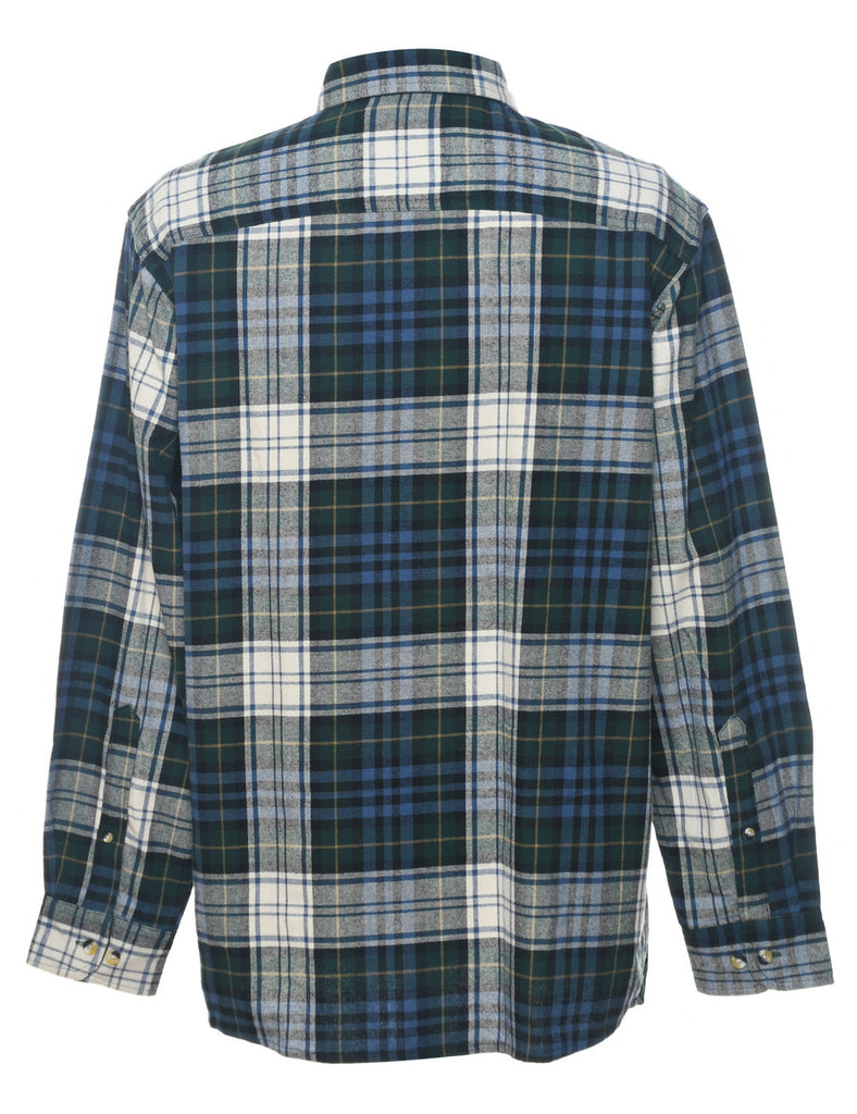 Navy Checked Shirt - L