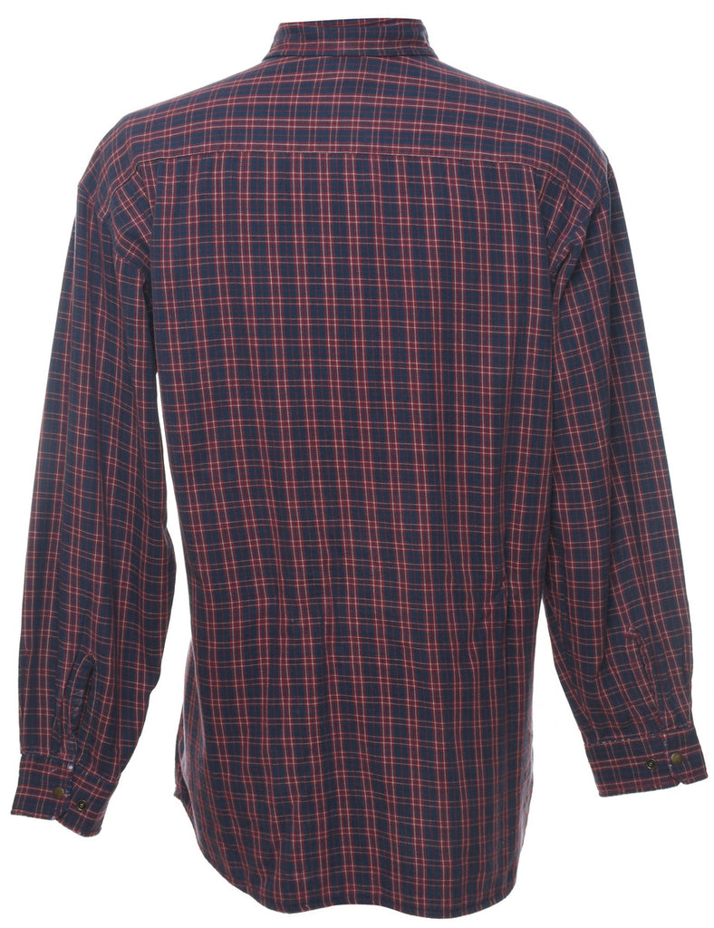 Navy Checked Shirt - L