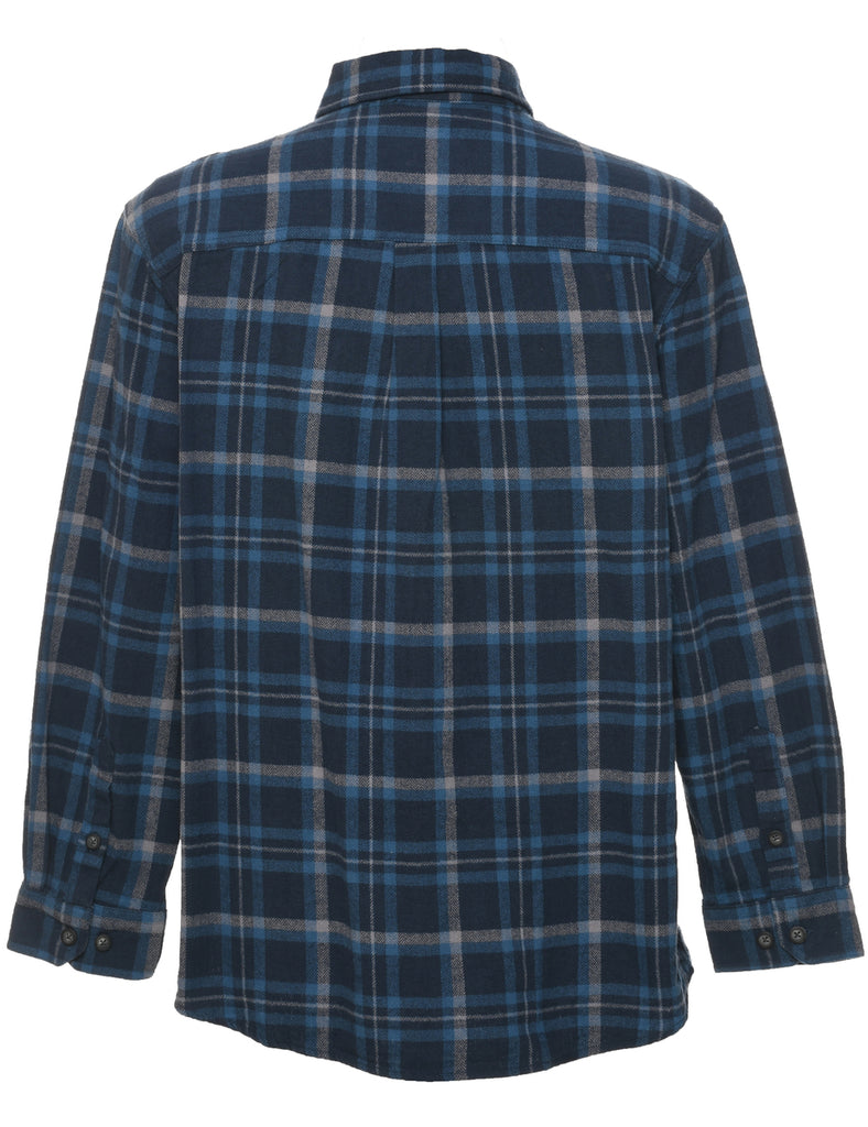 Navy Checked Shirt - L