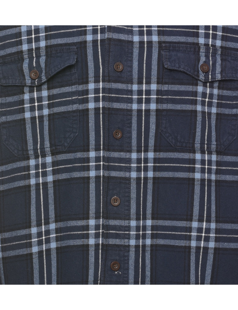Navy Checked Shirt - M