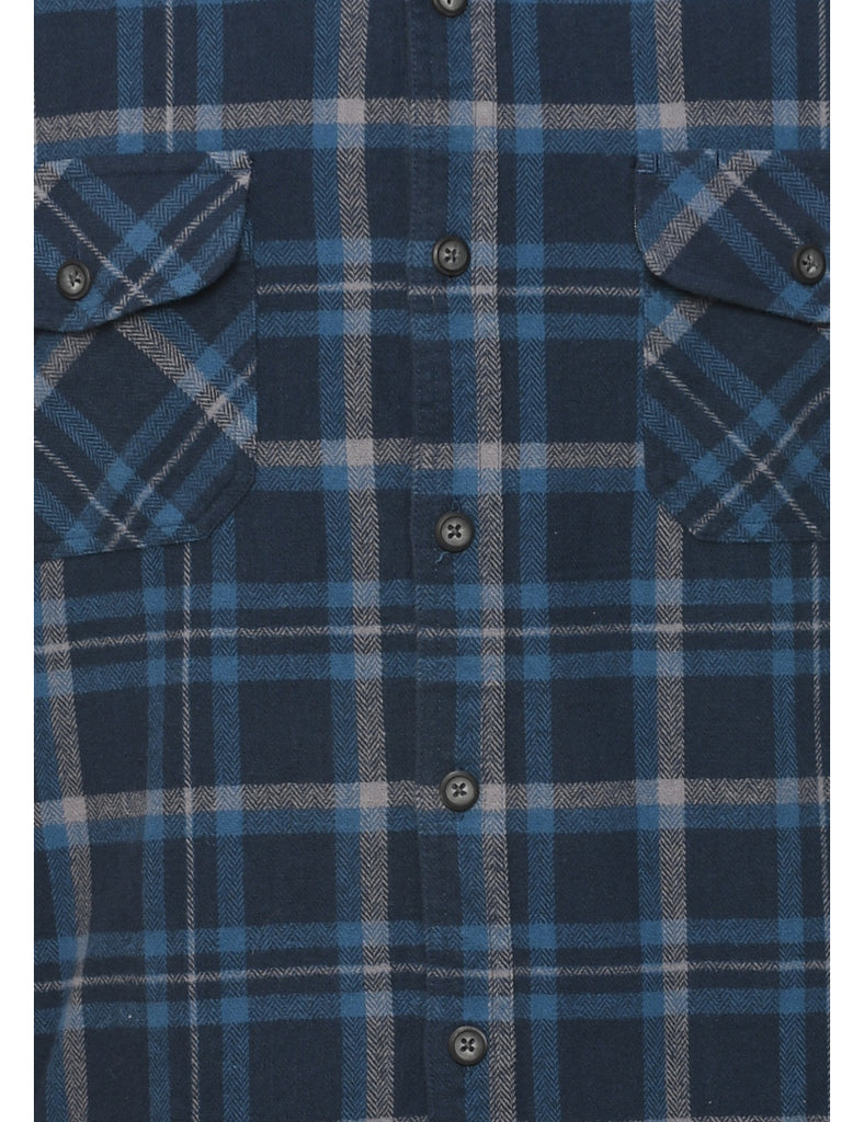 Navy Checked Shirt - L