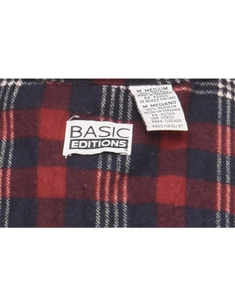 Navy Checked Shirt - M