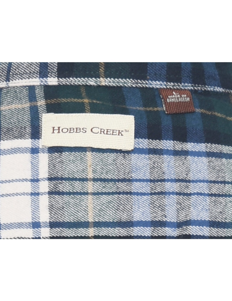Navy Checked Shirt - L
