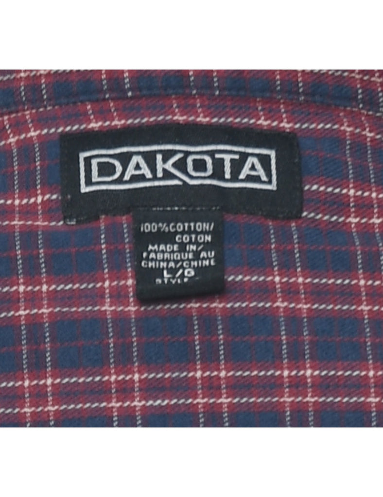 Navy Checked Shirt - L