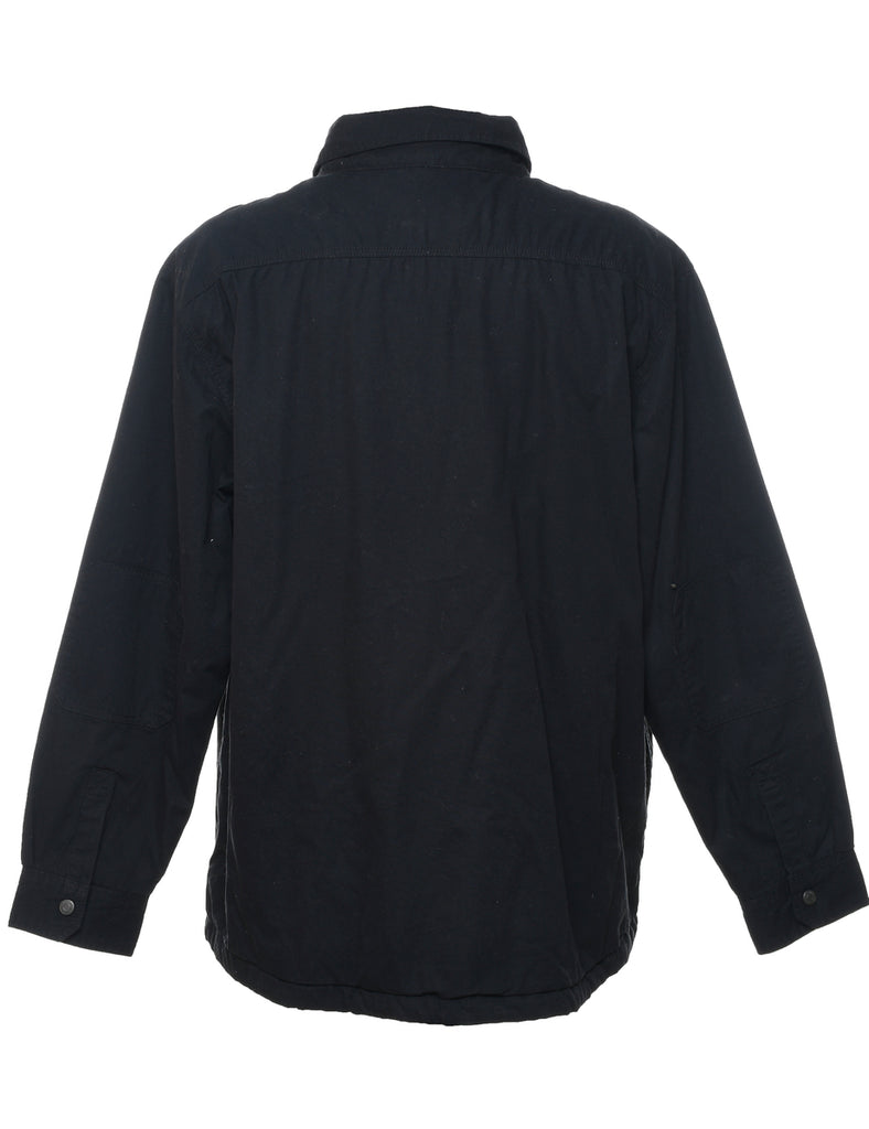 Navy Faux Shearling Lined Shirt - L