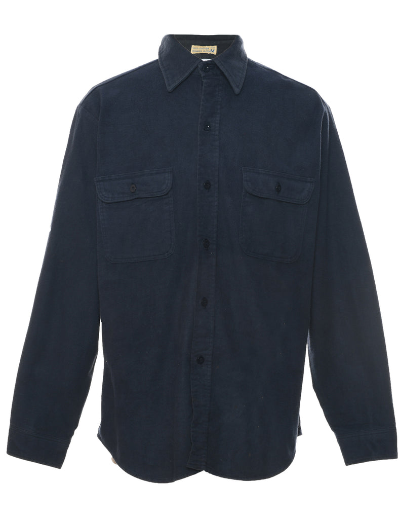 Navy Flannel Shirt - M