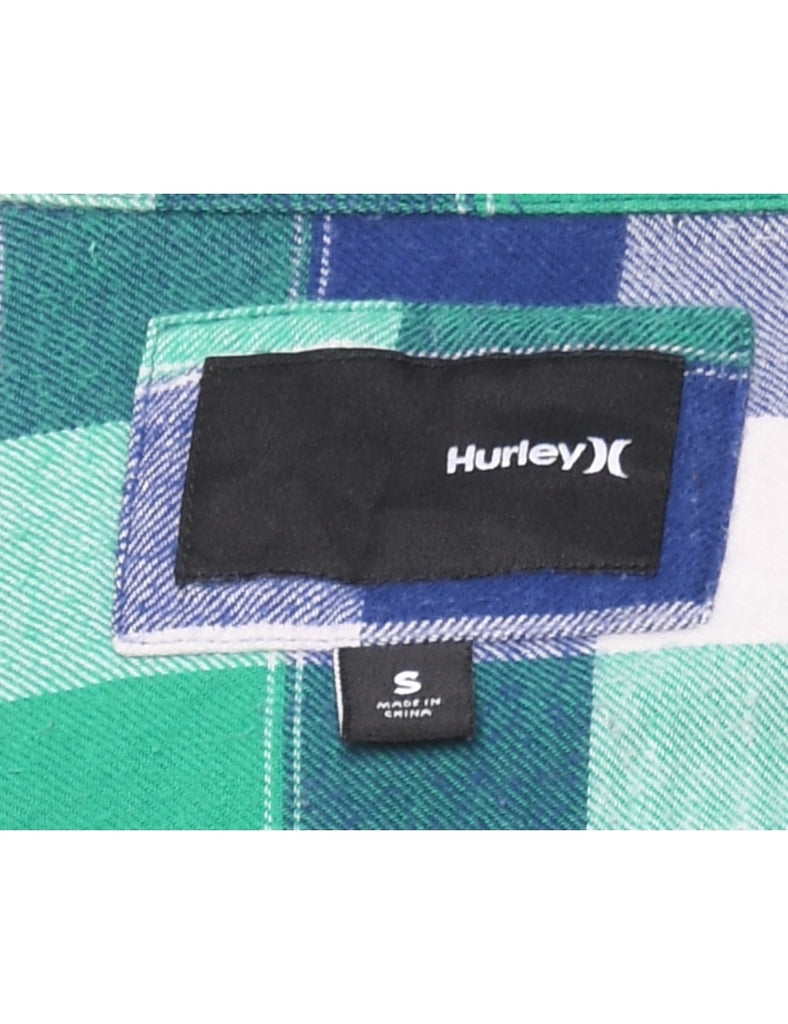 Navy & Green Checked Shirt - S