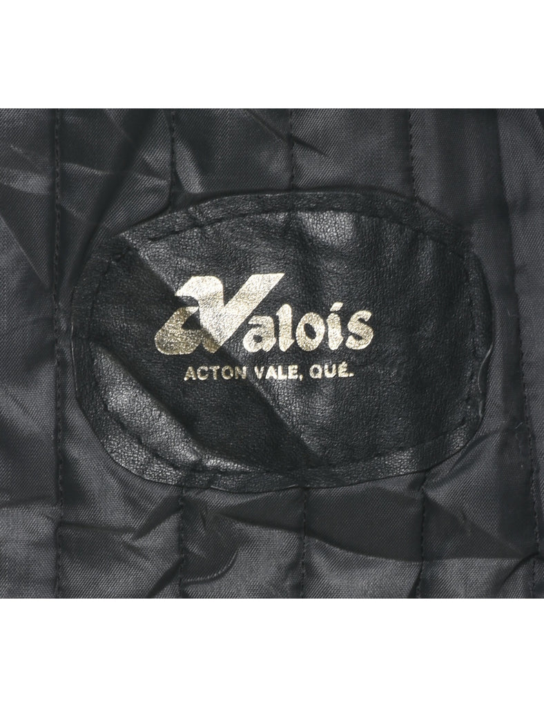 Navy Leather Jacket - XL