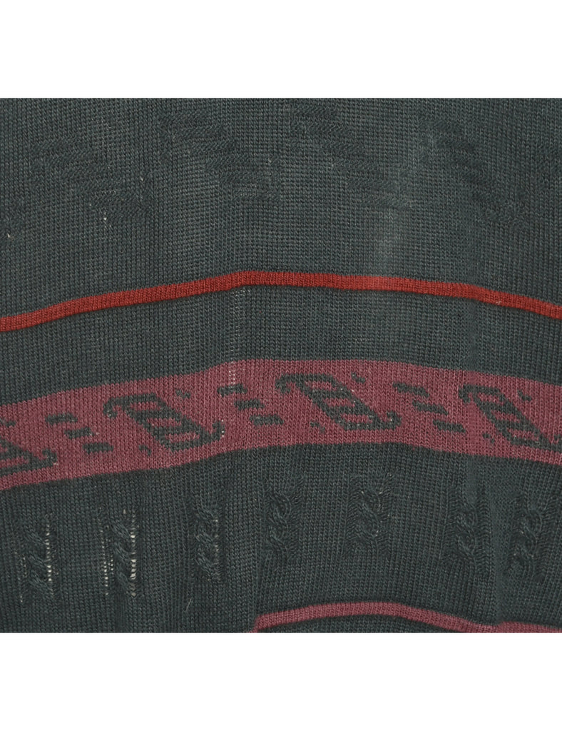 Navy Long Sleeved Cable Knit Jumper - M