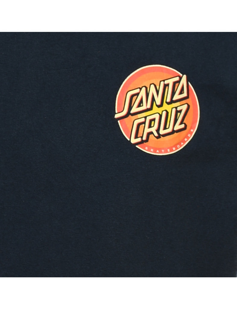 Navy & Orange Printed Santa Cruz T-shirt - M